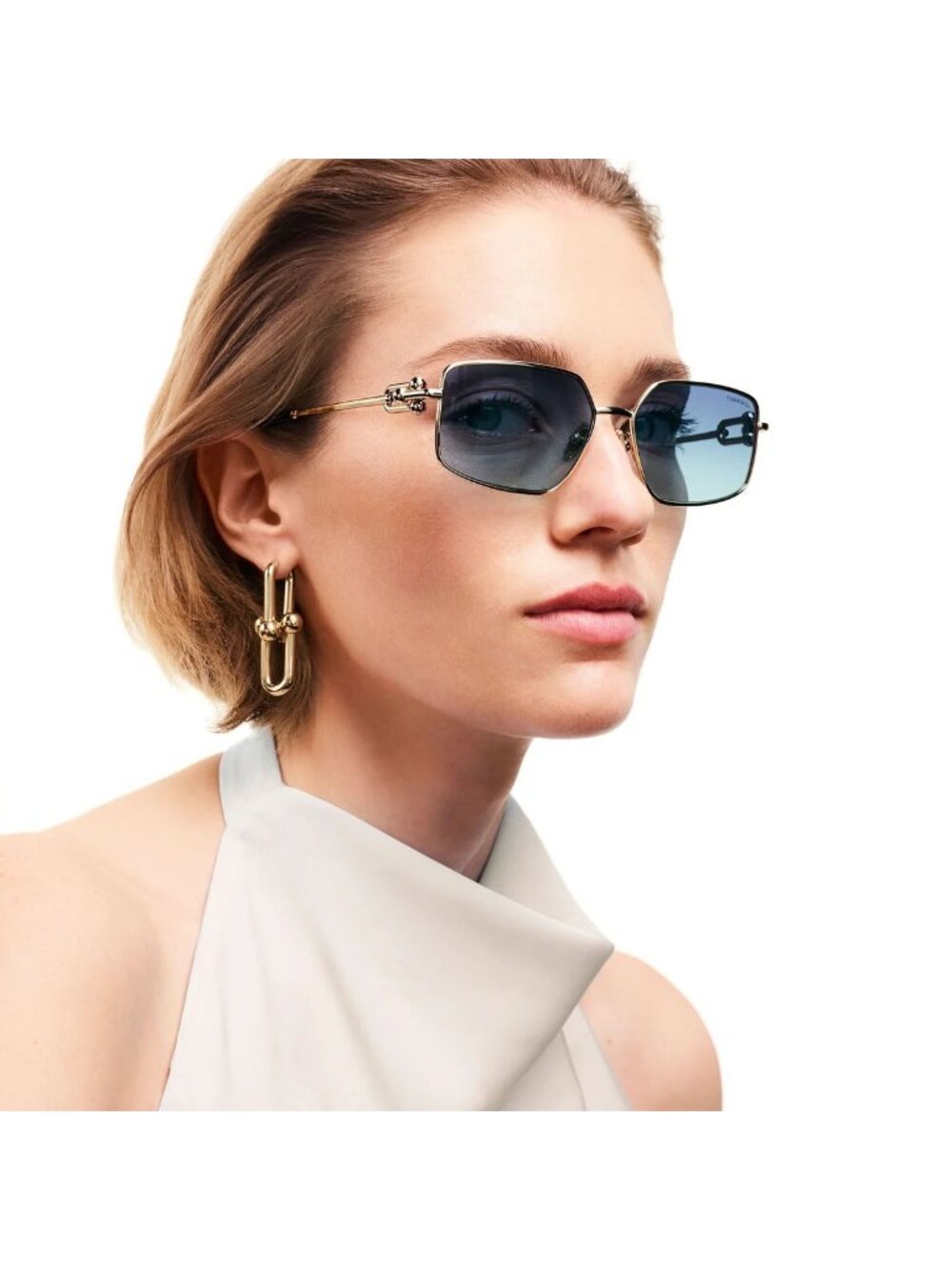 Tiffany & Co TF3111 62029S Blue Gold Women Sunglasses Authentic NEW - Picture 2 of 12